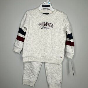 NWT Tommy Hilfiger Logo Diamond Quilted Sweatshirt & Joggers Set 24M